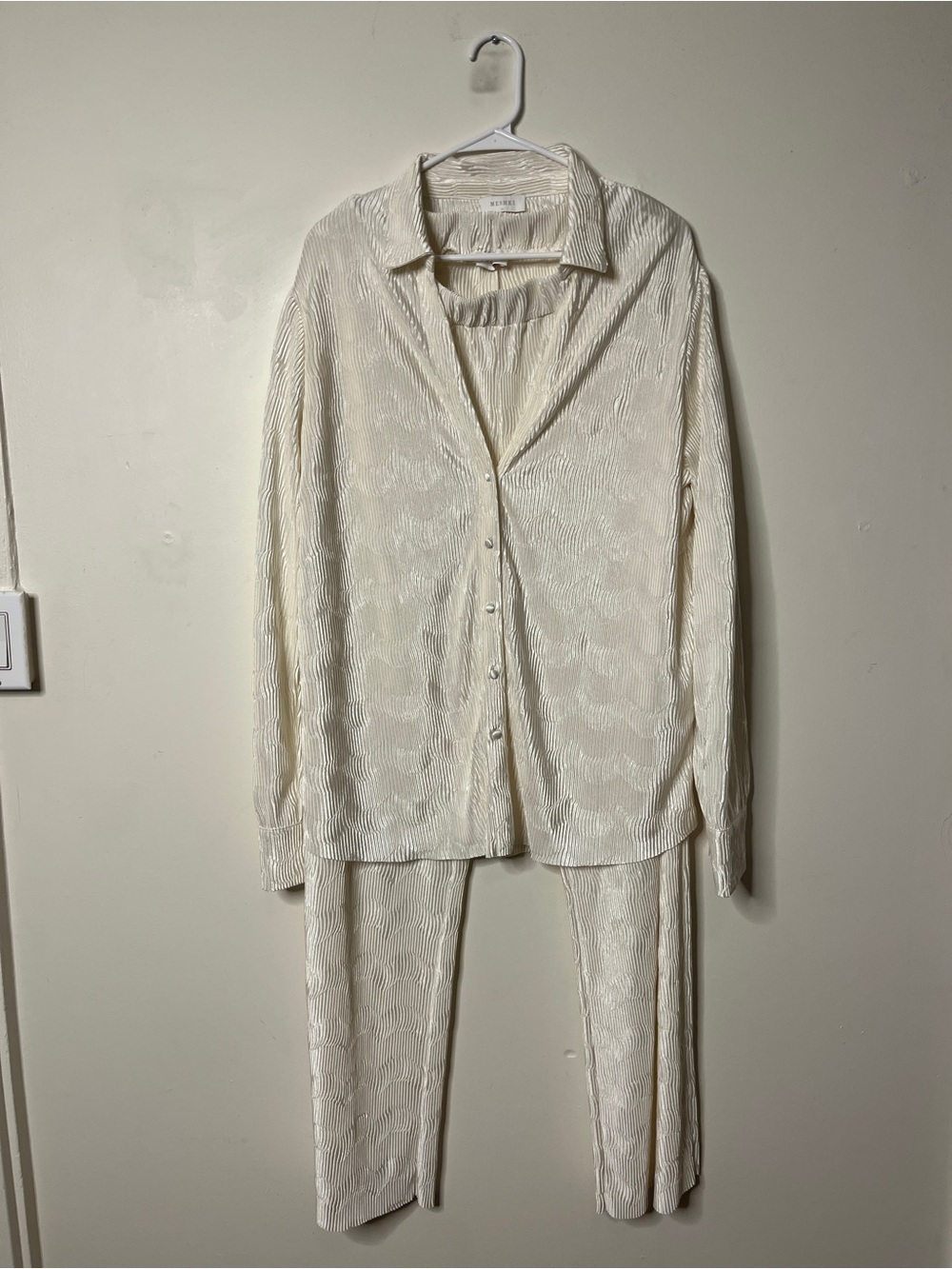 MESHKI matching set Cream Wide-Leg XL